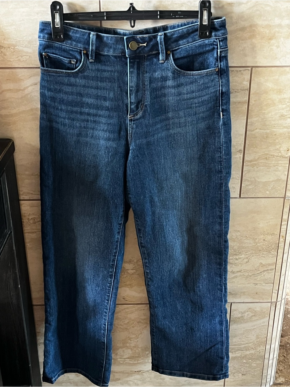 Ann Taylor Factory cropped Straight-Leg Dark Blue Jeans
